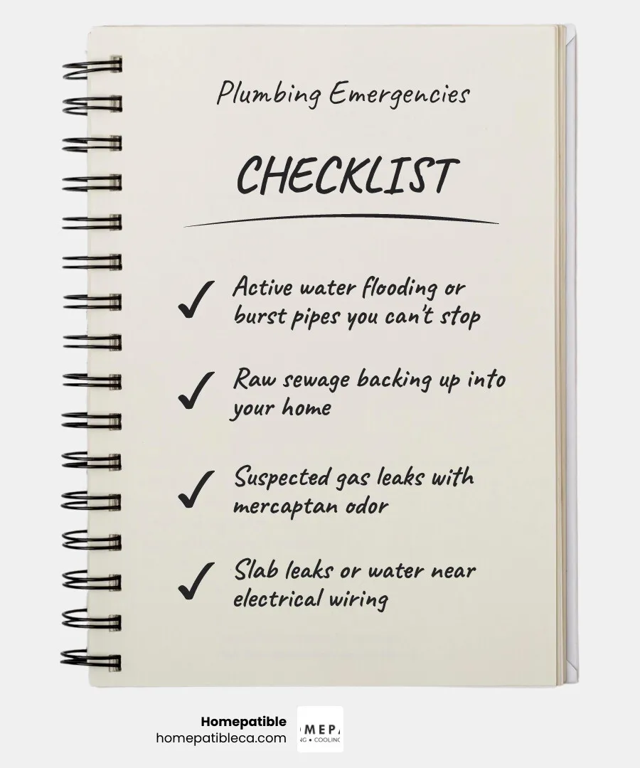 infographic showing emergency vs non-emergency plumbing problems and 10-minute response steps - when a plumbing problem is infographic showing emergency vs non-emergency plumbing problems and 10-minute response steps - when a plumbing problem is